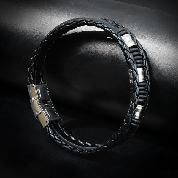 12 mm Blazer Triple Layer Leather Strap Bracelet
