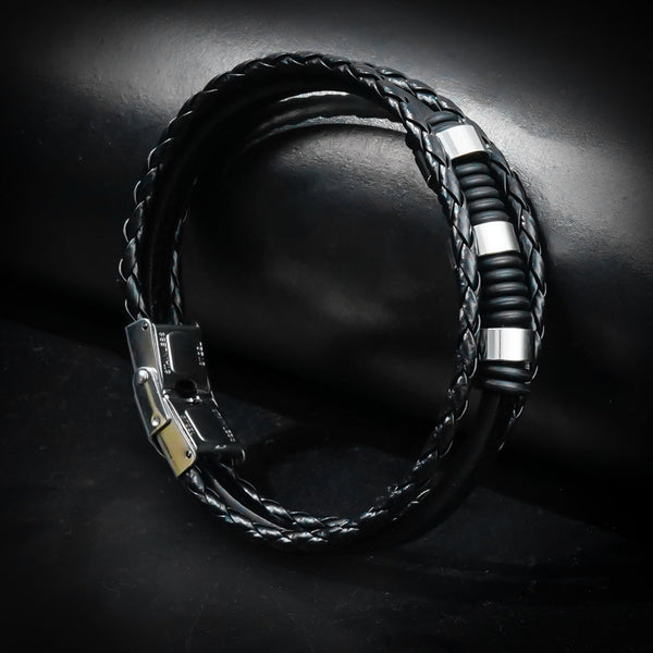 12mm Shadow Leather Strap Bracelet