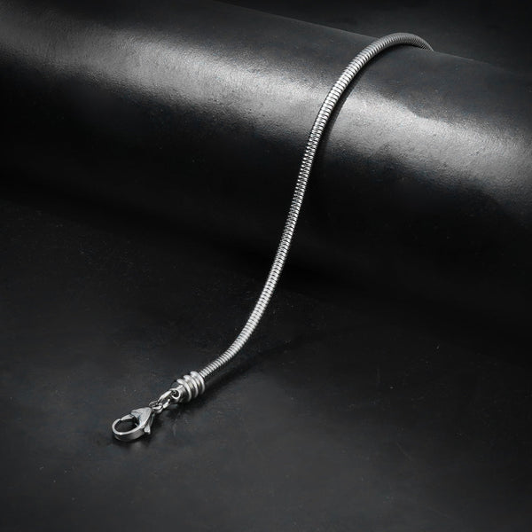 3mm Silver Round Snake Bracelet-316L
