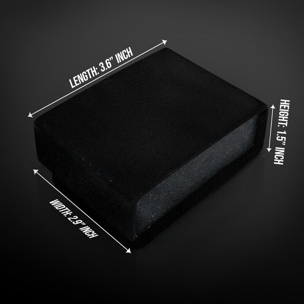 Box Dimensions: Width 2.9” inch, length 3.6” inch, height 1.5” inch.